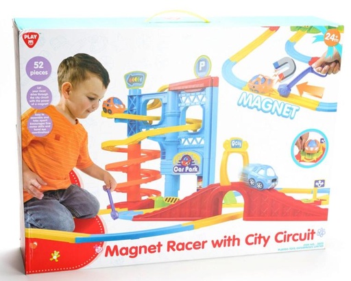 [PG2800] Carro de Carreras Magnético c/Circuito de la Cuidad 24m+