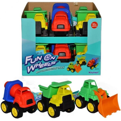 [KW30318] Mini Camiones de Construcción Disp/12 Surt/3 18m+