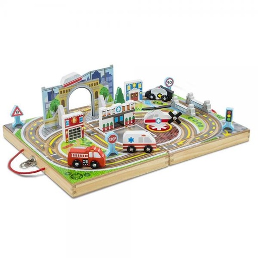[MD30141] Ciudad de Madera Portátil 18pzs 3a+