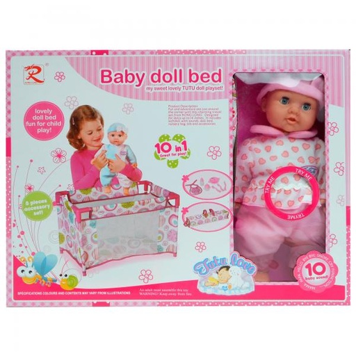 [WW86889] Bebé Tutu Love con Cuna y Accesorios 3a+(433150)