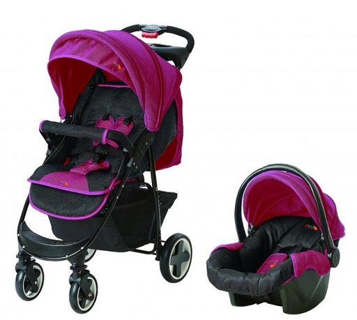 [FD-JS112AM7R] Coche  con Silla de Carro Rosado 0m+