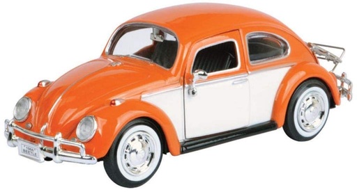 [MX79558] Caro 1:24 Volkswagen Beetle Clásico Portaequipajes Trasero Anaranjado 14a+