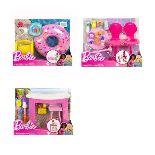 [MTHPT51] Barbie set de  Accesorios de Playa-Restaurante y Batidos Surt/3 3a+