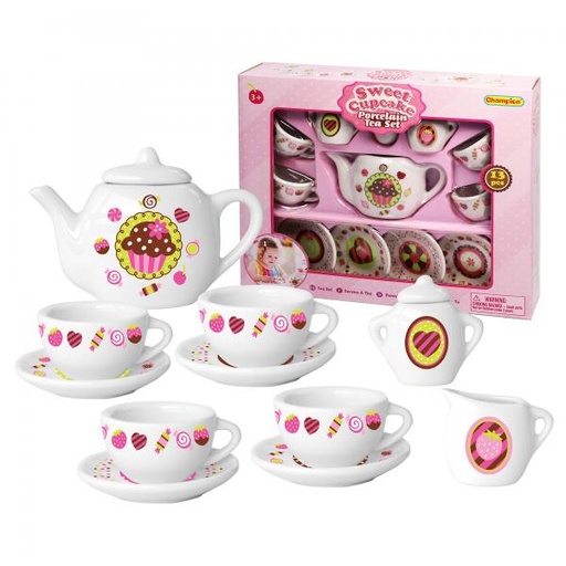 [CM11177] Juego de Té de Porcelana Sweet Cupcake 13pzs 8a+