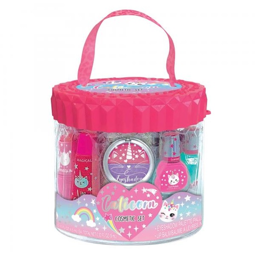 [HF043CAT] Juego de Cosméticos Gaticornio con Estuche 8a+