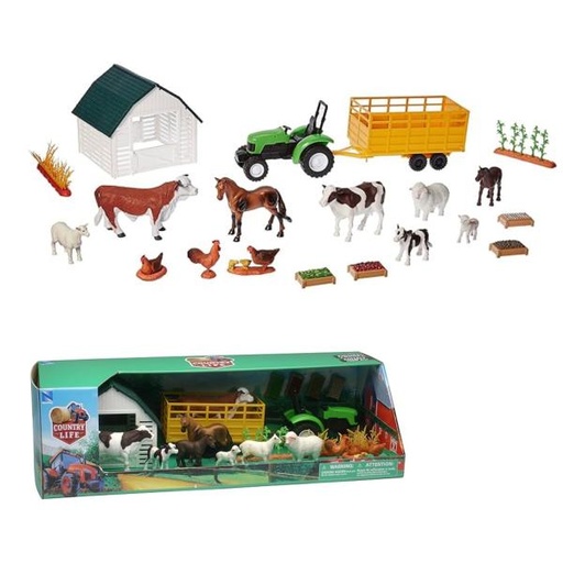 [TY04106] Set de Granja con Animales y Accesorios Country Life 3a+