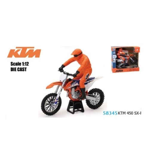 [TY58345] Motocicleta KTM 450SX-F 1:12 con Figura  5a+