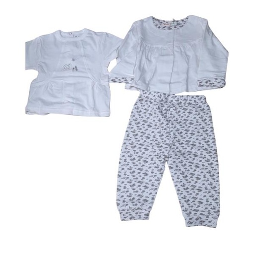 [BBL190029M] Pijama 2 Piezas Ballena Blanca Caja de Regalo 9m+