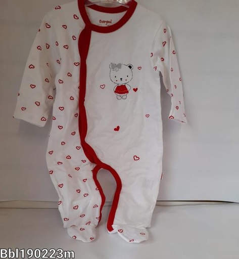 [BBL190223M] Mameluco Manga Larga Osita Corazones Caja de Regalo 3m