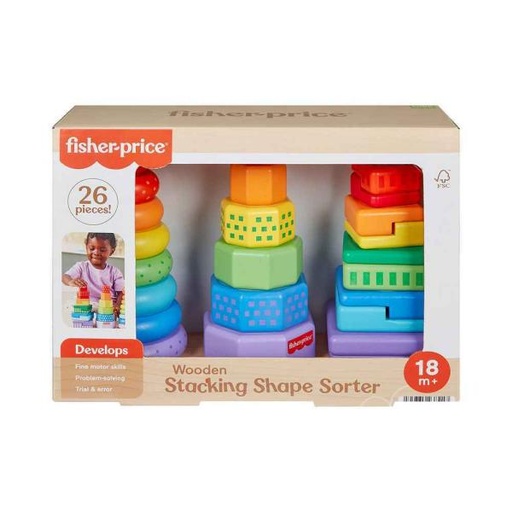 [MTHXT76] Fisher Price / Juego para Clasificar Formas de Madera 18m+