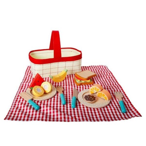 [TKTK454] Cesta de Picnic Con Figuras de Madera 3a+