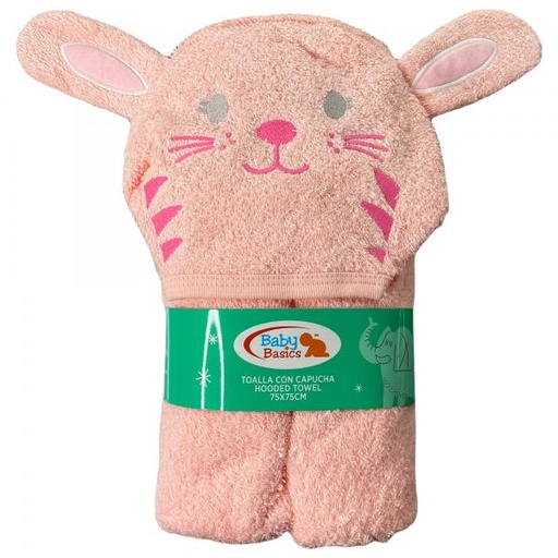 [FDBQ9102P] Toalla con Capucha Rosada 75x75cm