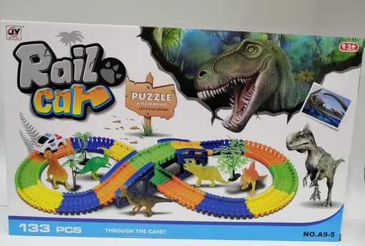 [WWA95] Pista de Carros Armable Rain Car Dinosaurios 133pzs 3a+ (438193)