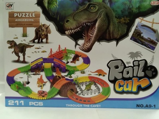[WWA91] Pista de Carros Armable Rain Car Dinosaurios 211pzs 3a+ (438209)