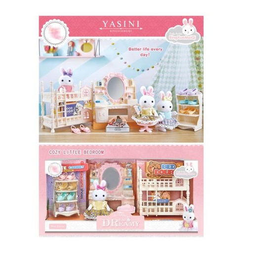 [WW6690] Figura Ternurin Bay Dreamy Cady Rabbit Set de Dormitorio 3a+