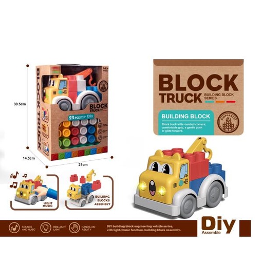 [WW9911A] Grua Armable con Bloques 23Pzs con Luz y Sonido 24m+ (458306)