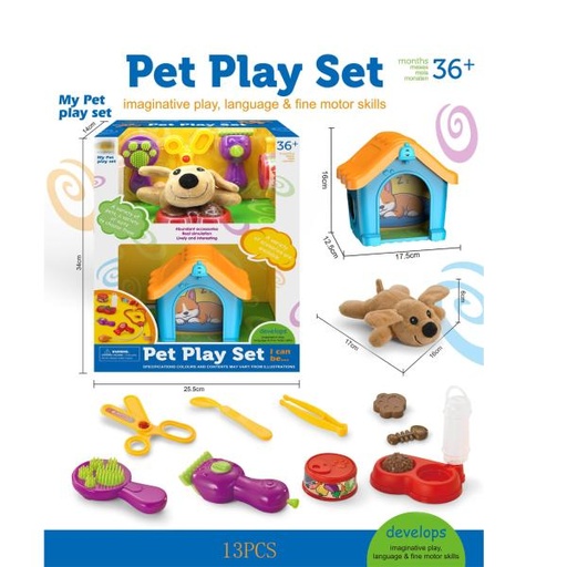 [WWKJ21A1] Set de Juego de Mi Mascota con Casita 36m+ (458368)