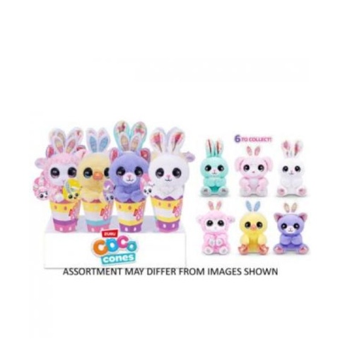 [ZU9640] Peluches de Mascotas Coco Surprise Conos Display/12  Surt/6 3a+