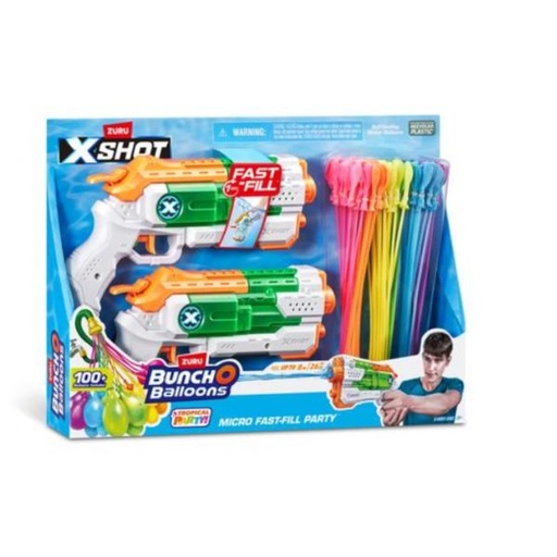 [ZU56601] Lanzadores de Agua Xshot Set/2 con Buncho Balloons 5a+