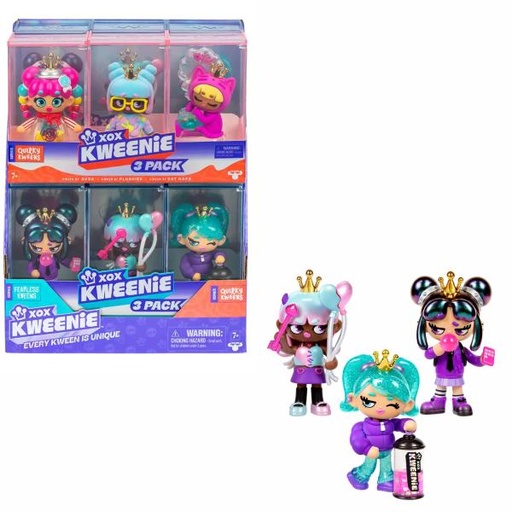 [BT30472] Figuras XOX Kweenies Animadas Kweenie Set de 3 Displ/4 Surt2 7a+