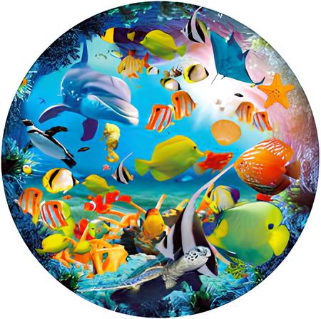 [WW0609W] Rompecabezas Circular de Animales Marinos 1000Pzs 7a+