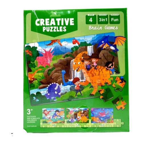 [WW707796] Rompecabezas 3 en1  Para colorear  3a+