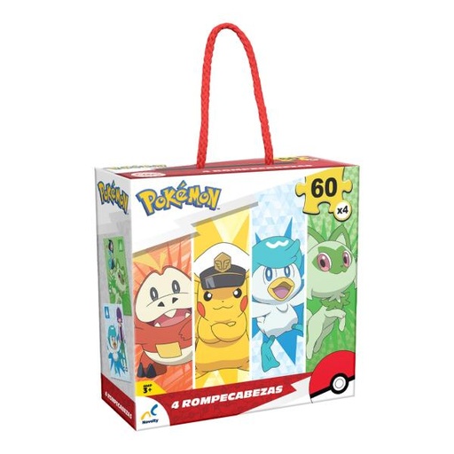 [PIJCA4592] Rompcabezas Pokémon 4 en 1 de 60 pzs x 4 3a+