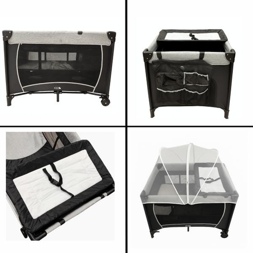 [AC211028004] Encierro Corral Neon Negro con Gris con Cambiador 0-36m