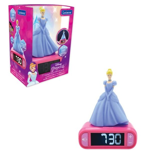 [LX07893] Reloj Despertador con Luz Nocturna y Sonido Disney Princesa Cenicienta