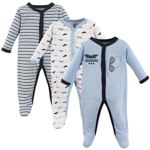 [BV33539L] Pijama Mameluco Aeroplano Set de 3 6-9m