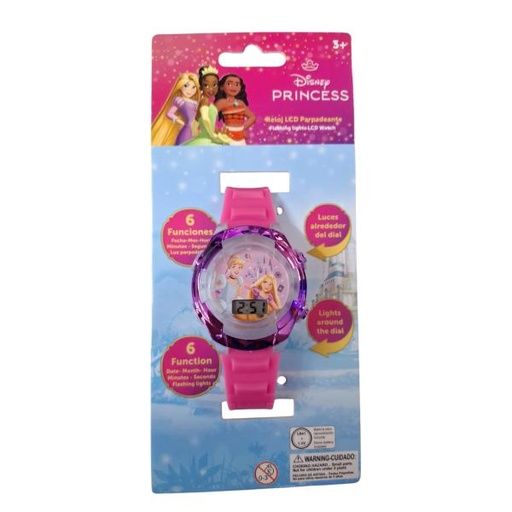 [PI11787PR] Reloj Digital LCD con Luces Parpadeantes Disney Princesas 3a+