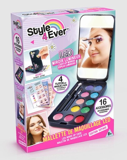 [CTOFG260] Estuche de Maquillaje C/ Espejo Luminoso 16 Accesorios 8a+