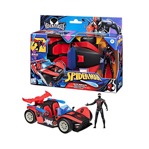 [HBG0736] Figura Marvel Spider-Man con Vehiculo 2en1 Miles Morales 4a+