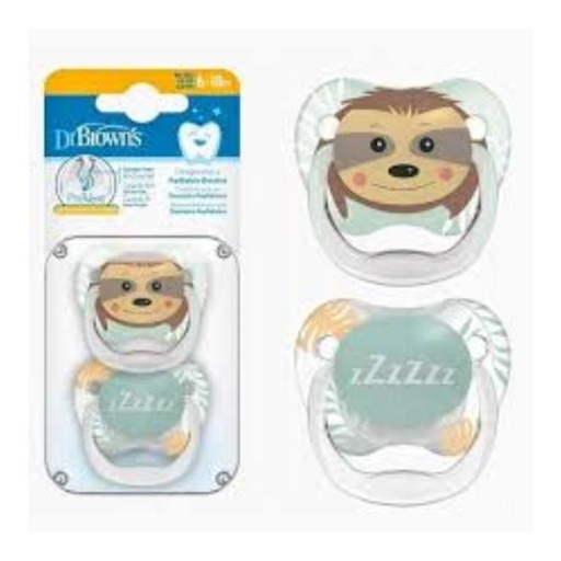 [DRPV22014] 2 Chupetas Prevent Etapa 2 Verde Oso Y Monito (6 A 18 Meses)