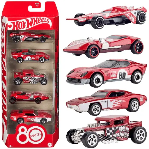 [MTJGK08] Hot Wheels Set de 5 80 Aniversario 3a+