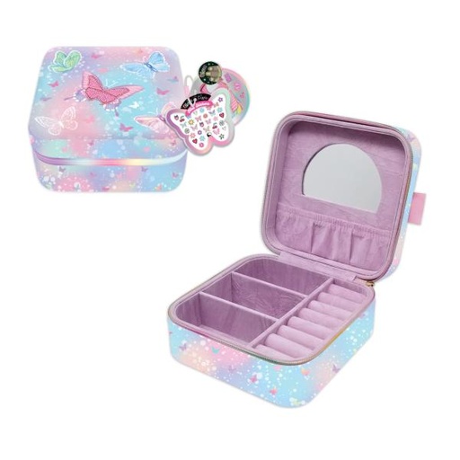 [HF303TB] Joyero con Espejo de Mariposas con Stickers 5a+