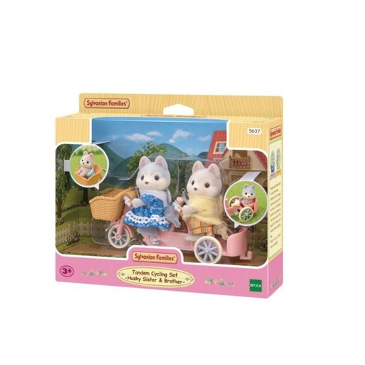 [EH05637] Familias Sylvanian Conjunto de Ciclismo en Tándem Husky Sister & Brother 3a+