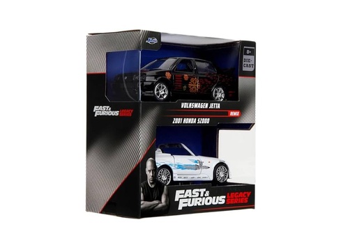 [JA35389] Carro Fast & Furious  Legacy Set/2 8a+Esc:1:32 (Volkswagen Jetta % Honda S2000) 8a+