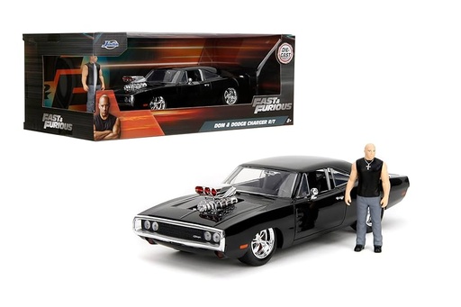 [JA35907] Carro Fast & Furious 1:24 1970 Dodge Charger C/ Figura Dom Toretto 8a+