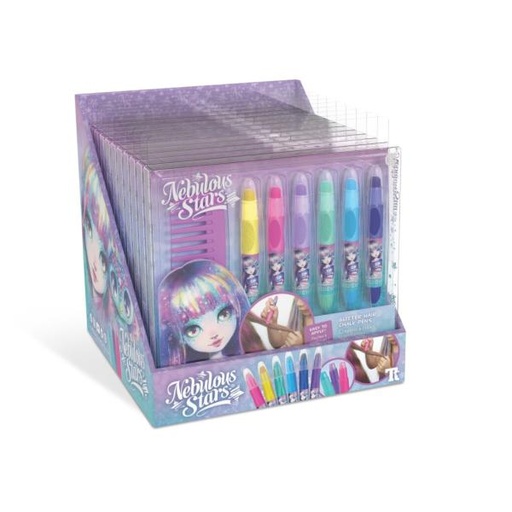 [SX11432] Tizas de Colores con Brillo para Cabello Displ/12 8a+