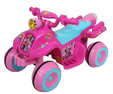 [PI10431MN] Montable Cuatriciclo Eléctrico  6 V Disney Minnie 3a+