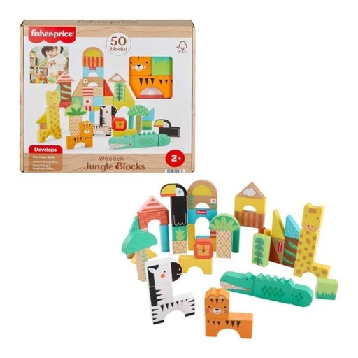 [MTJFG11] Fisher-Price Bloques Animalitos de la Jungla de Madera 2a+