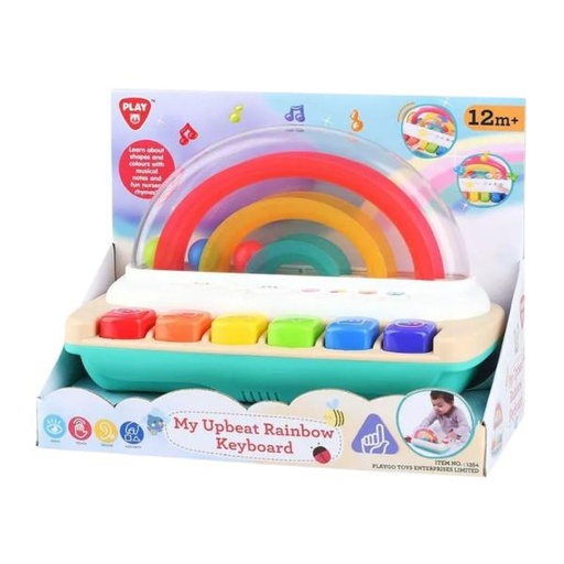[PG1354] Mi primer Teclado c/Arcoiris con Bolas Giratorias 2-1 Luz y Sonidos  12M+