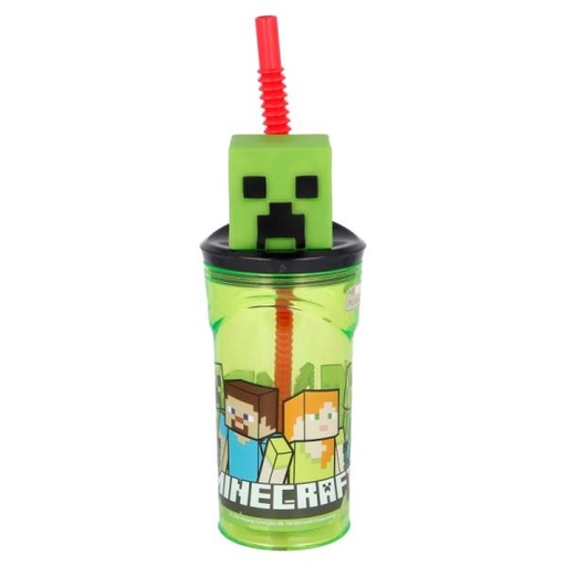 [SR40466] Vaso con Tapa 3D Pajilla de MiniCraft 360ml