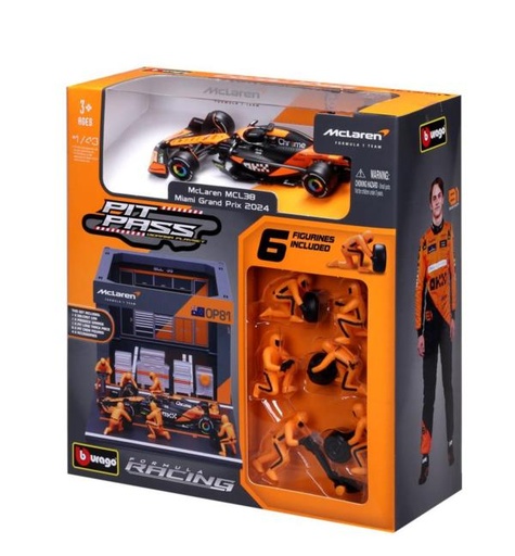 [MB1838451P] Carro Formula 1 Mclaren MCL38 Miami Grand Prix 2024 Piastri #81 C/ Zona de Pits 3a+ (018048)