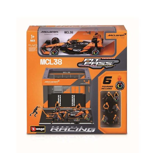 [MB1838451N] Carro Formula 1 Mclaren MCL38 Miami Grand Prix 2024 Norris #4 C/ Zona de Pits 3a+ (384518)