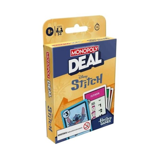 [HBG2975] Juego de Mesa Monopoly Deal de Disney Stitch 8a+