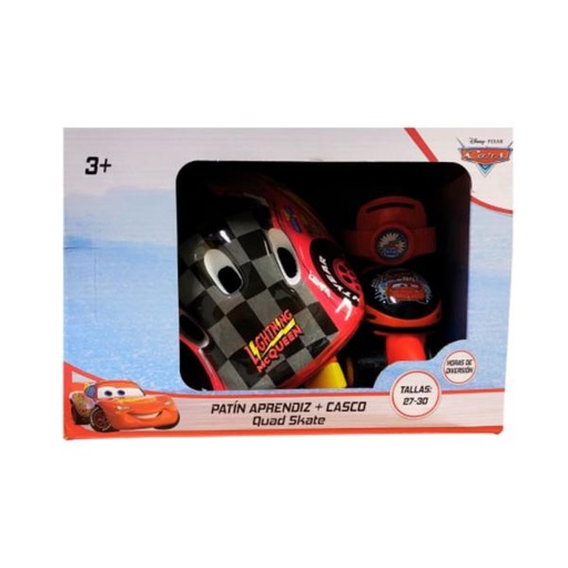 [PI11441CAR] Patines de 4 Ruedas C/ Casco Disney Pixar Cars para Principiantes T27-30 3a+