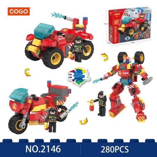 [CO2146] Vehiculos de Rescate Fire Force 3en1 280pzs 6a+