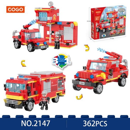 [CO2147] Estación de Bomberos 3en1 362pzs 6a+